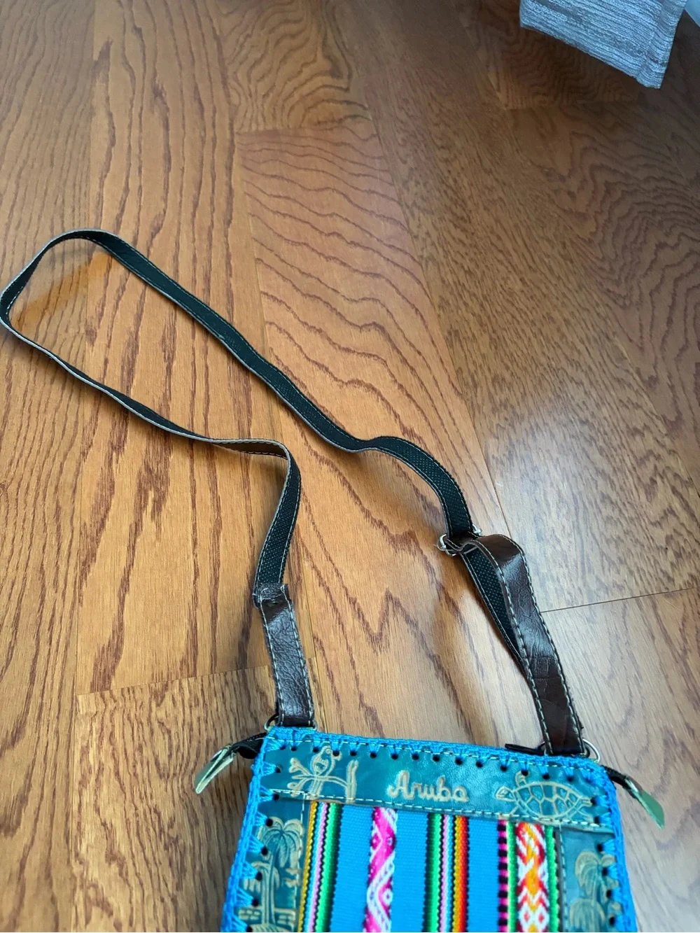 Teal Multicolor Boho Crossbody Aruba Bag